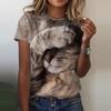 Женские топы с круглым вырезом, футболка с короткими рукавами, футболка с принтом кошки, рубашки-туники, винтажные топы
