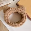 2Pcs Hair Hoop Plush Bear Ears Decor Headband Cartoon Animal Skincare Headband Washing Face Makeup Elastic Hair Band