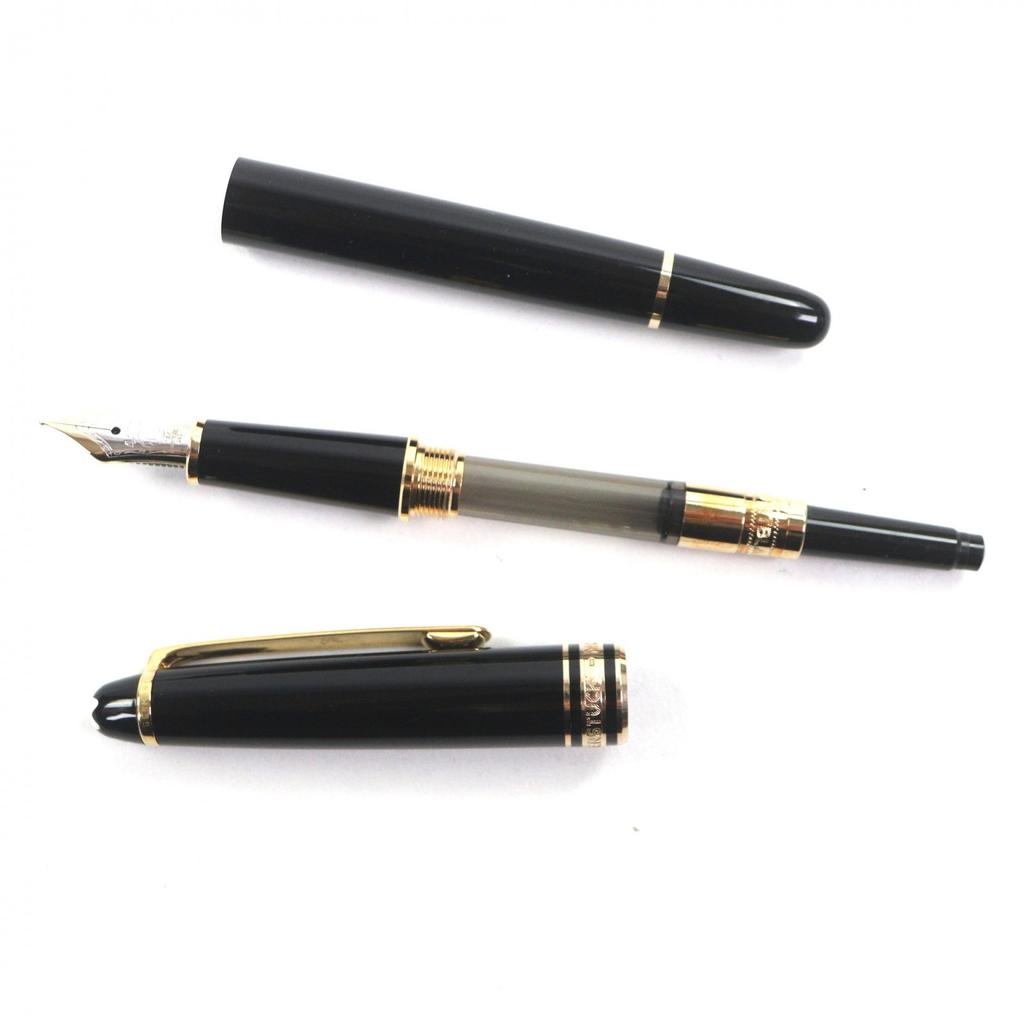 Great MONTBLANC fountain pen Meisterstück Classic white star black 14K mens Used