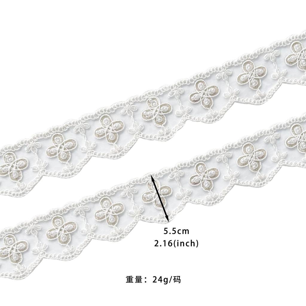 White Lace Handmade Beads Embroidery Barcode Clothing Window Decoration Home Accessories Barcode Lace Accessories