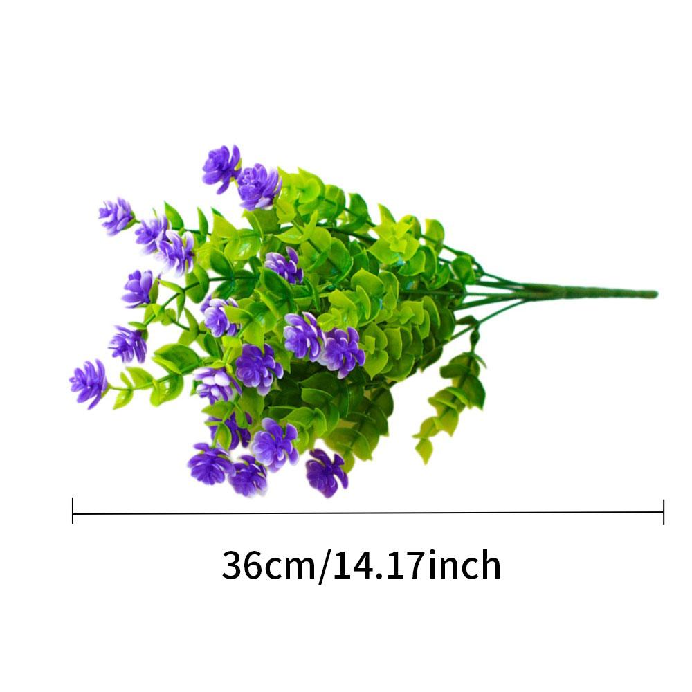 1 Bundle Artificial Flowers Outdoor Shrubs Plants UV Resistant Fake Flower Greenery for Office Kitchen Wedding Hotel Decoration