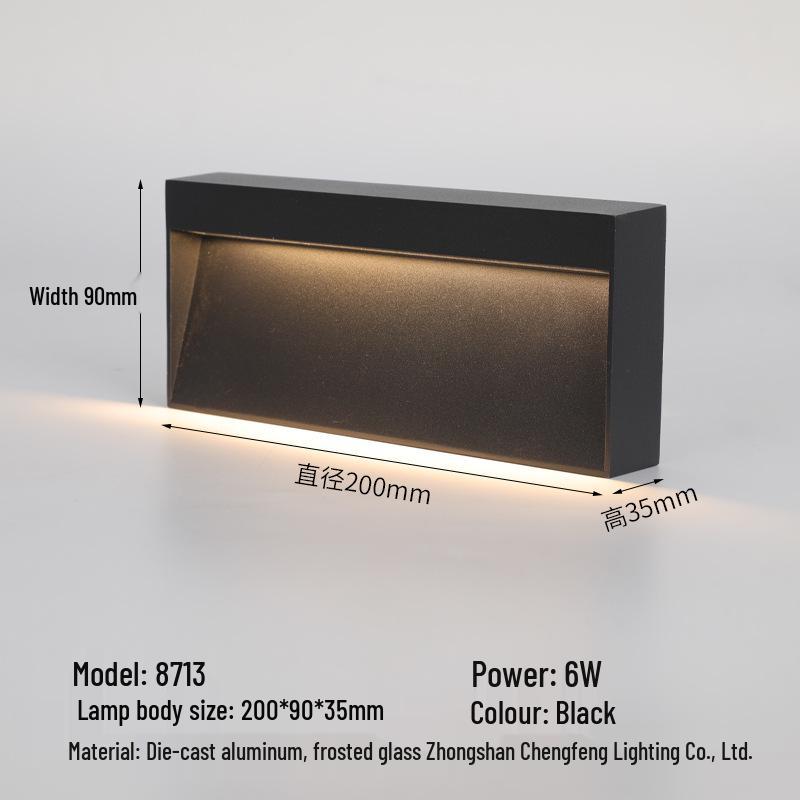 Водонепроницаемый светодиодный светильник для ступеней для наружных пандусов и углов, литой алюминиевый плинтусный светильник