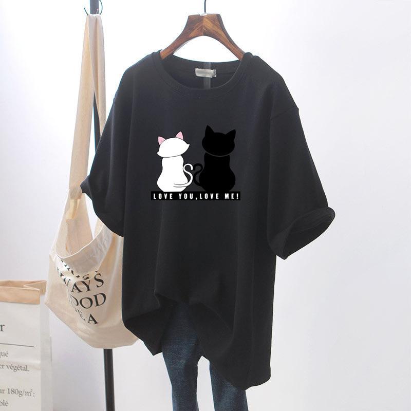 Футболка большого размера для полных девушек, женская, утягивающая, с высоким чувством, прикрывающая живот, большой размер, с круглым вырезом и короткими рукавами