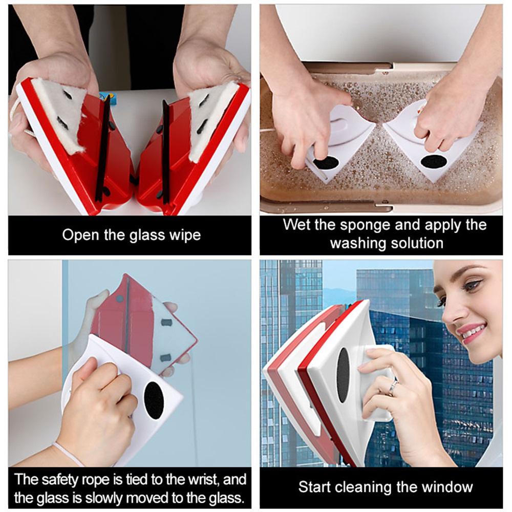 Двусторонняя магнитная щетка для мытья окон снаружи бытовые чистящие средства стеклоочиститель двухсторонний очиститель для мойки