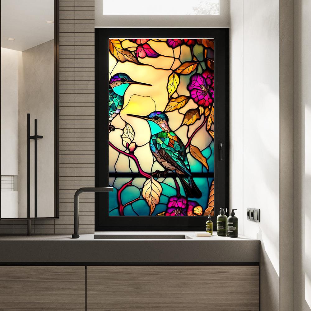 Конфиденциальная оконная пленка, матовые витражные наклейки на окна, самоклеящаяся УФ-защитная статическая оконная наклейка для птиц, стеклянная оконная наклейка