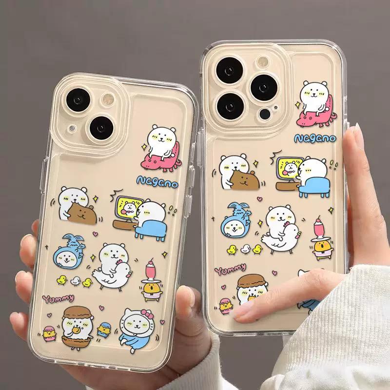 Cute ChiiKawa Clear Phone Case for iPhone 15/14/13/12 - Kawaii Cartoon Sticker Cover