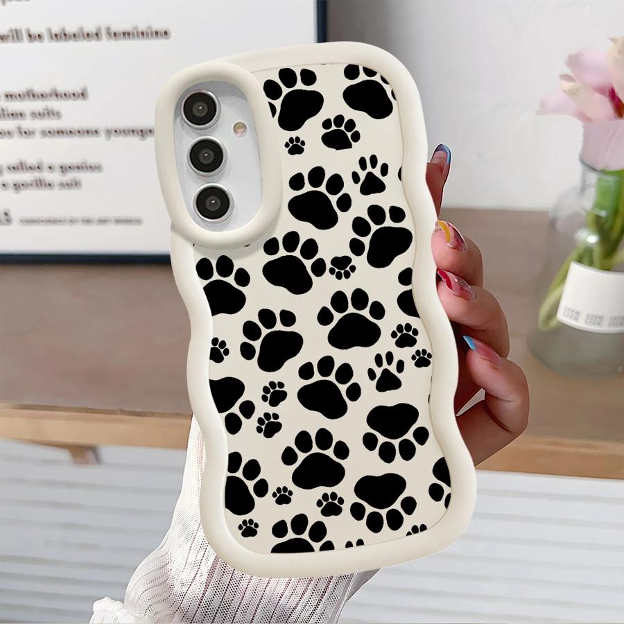 Cute Pet Paw Prints Soft Phone Cover Case for Samsung Galaxy A14 A13 A16 A12 A15 A11 A52 A21s A23 A03 A05 A22 A06 A33 A53 A04
