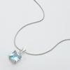 Подвеска из натурального небесно-голубого топаза, ожерелье из стерлингового серебра 925 пробы для женщин, 9*9 мм, женское ожерелье с подвеской, подарок на день рождения для девочки, оптовая продажа