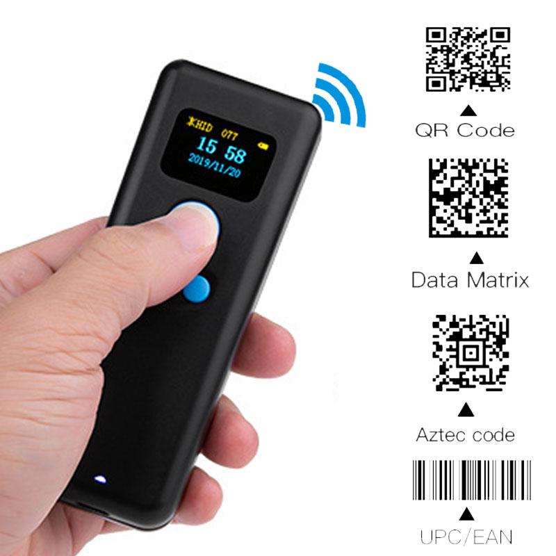 Portable 1D 2D QR BT Barcode Scanner Handheld Mini Bar Code Reader for IOS Android Smart Phone Tablet WirelessAA