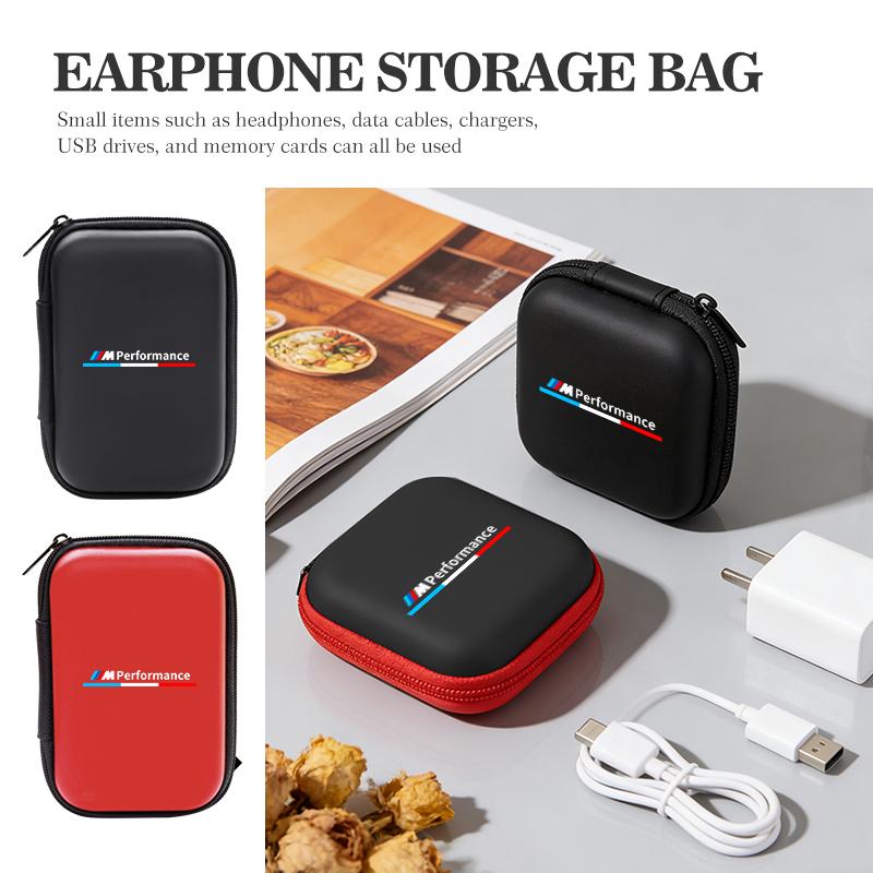 XZFG7 Car Organizer EVA Storage Earphone Cable Case Bluetooth Bag For BMW Performance Alpina iX7 X1 X2 M3 M6 X3 X4 X5 X6 E62