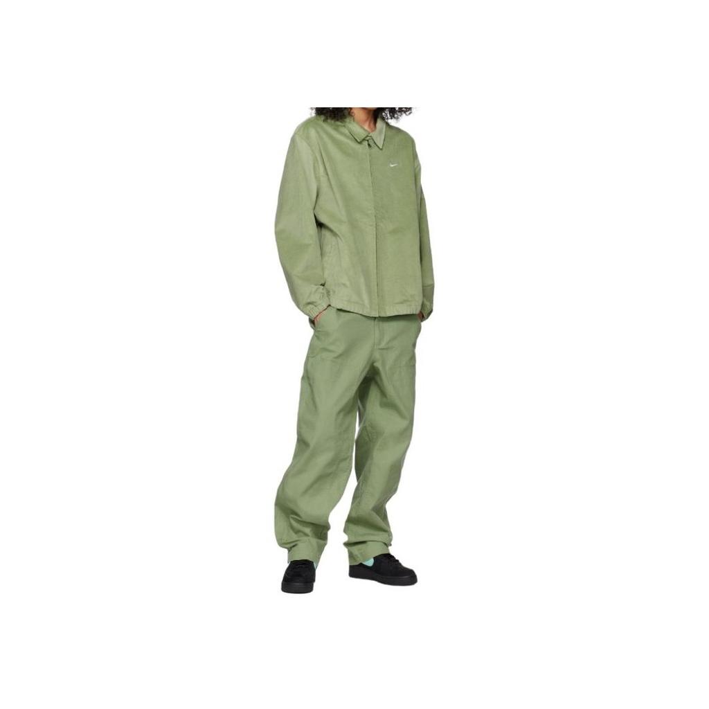 Nike Сплошной цвет, рубашка-рубашка с большим карманом и воротником, мужская верхняя одежда, оливково-зеленый DQ5185-386
