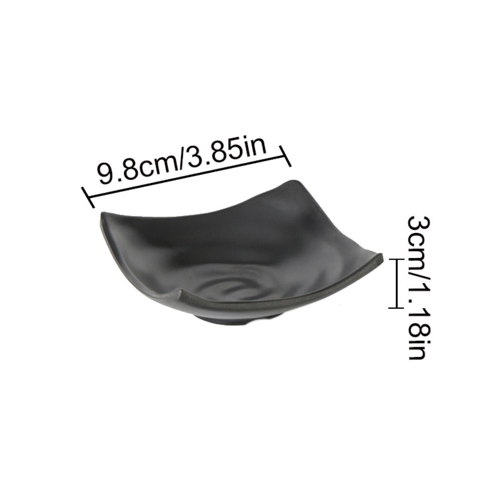 Black Seasoning Plate Japanese Style Sushi Soy Dipping Sauce Bowl Snack Plate  Home