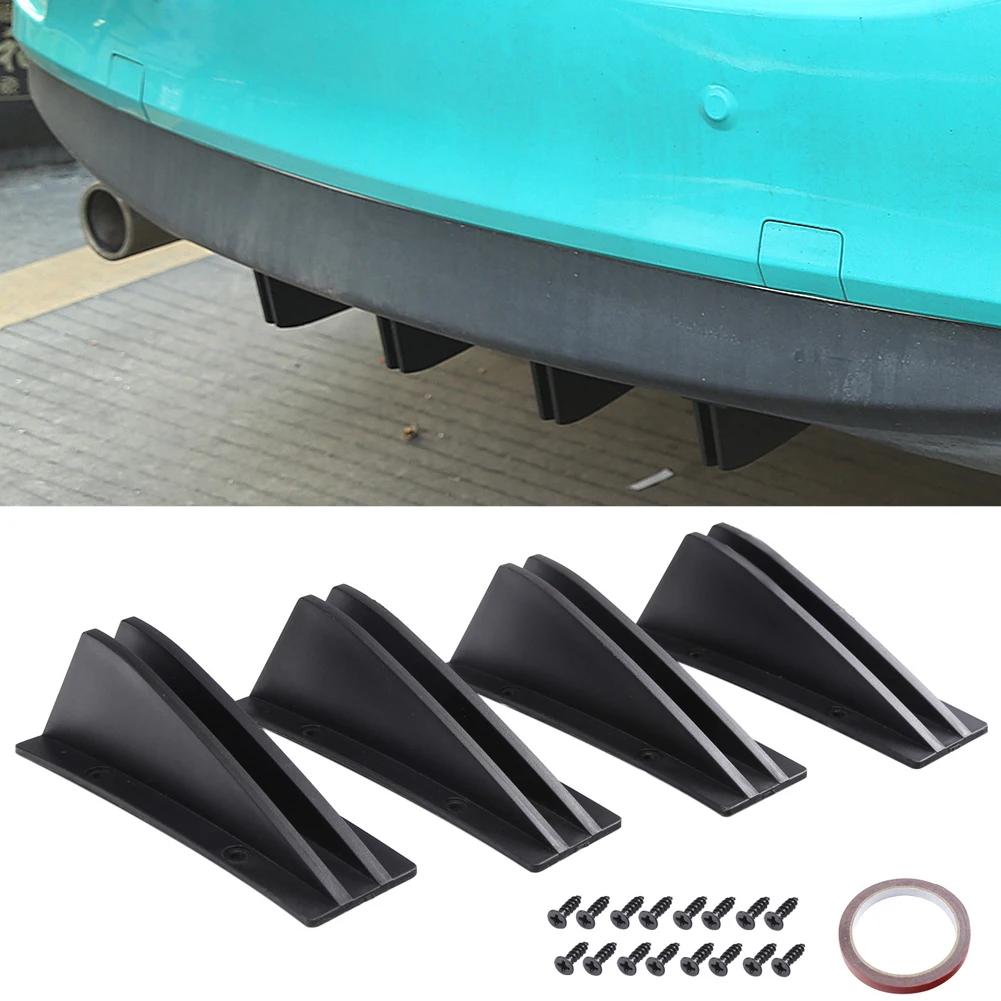 4 шт./компл. автомобильный задний бампер полоска губа двойной спойлер диффузор сплиттер защита от царапин защита от столкновений