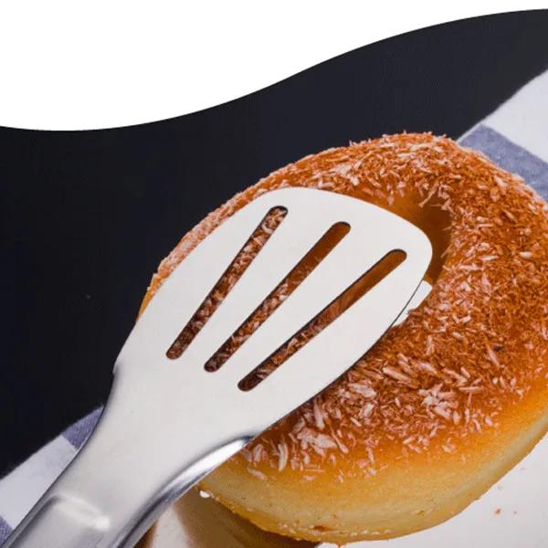 Stainless Steel Hollowed Out Food Clip Pliers Barbecue Oil Brush Home Kitchen Cooking Barbecue Tools Practical Buffet Tableware