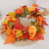 18-дюймовый осенний венок для входной двери, осенний венок из кленовых листьев с искусственными тыквами и ягодами для фермерского дома, Дня благодарения, Хэллоуина, Праздника урожая