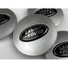 (Matt Silver and Black Land Rover Caps) Sets of 4 Land Rover alloy wheel caps 63mm S