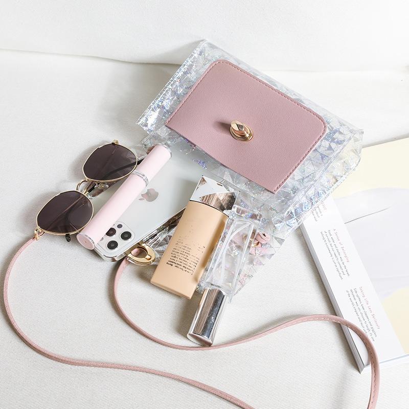 Сумка женская новая трендовая цепочка прозрачная модная женская сумка на плечо личность универсальная кроссбоди текстура