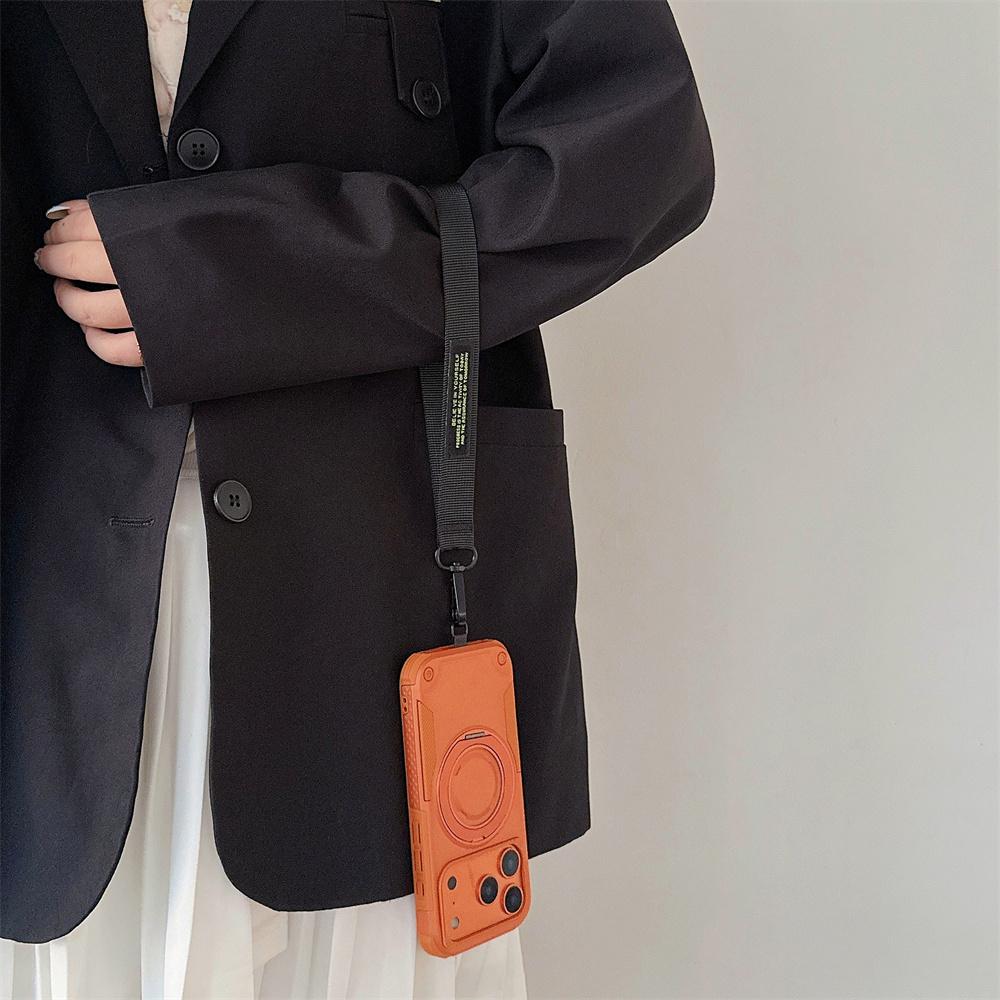 Crossbody Lanyard Shockproof For Magsafe Magnetic Kickstand Phone Case with Detachable Wrist Strap For iPhone 16 17 Pro Max Air