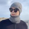 Knitted Hat, Autumn and Winter Men's Warm and Velvet Fashionable Woolen Hat New Versatile Ear Protection Hat  Scarf  Cold Protection Hat Thick Hat