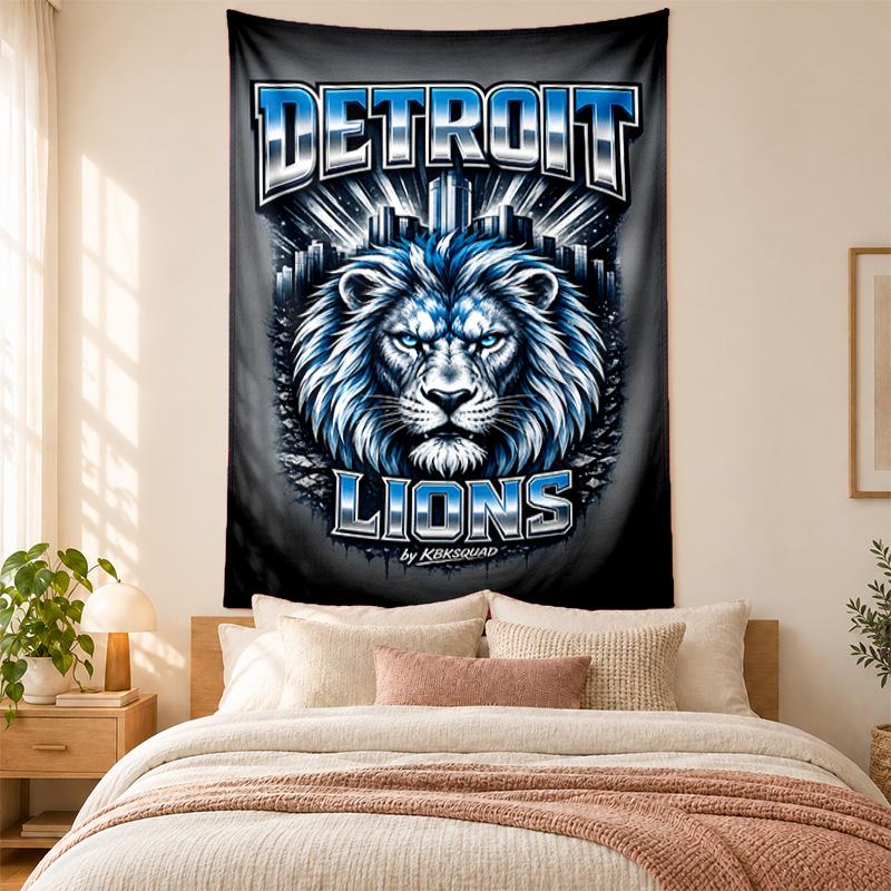 Detroit Lions Tapestry highquality for decorating living room bedroom dorm walls ideal as bedroom wallart orholiday gift