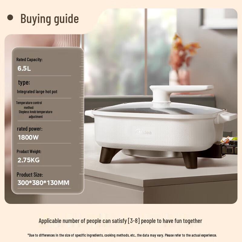 Midea 6.5L Multi-functional Electric Hot Pot and Grill