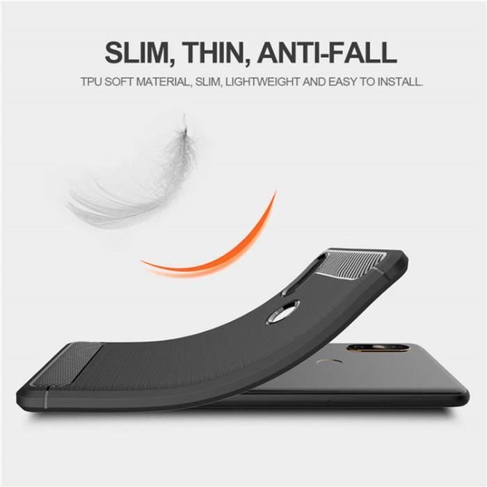 Coque Compatible pour Samsung Galaxy S8 Plus ,Silicone Etui Anti-Rayures Fibre de Carbone Coque de Protection- Rouge