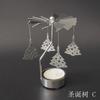 Christmas Decorations Spinning Rotary Metal Carousel Tea Light Candle Holder Stand Light Xmas Gift Candelabra for Home