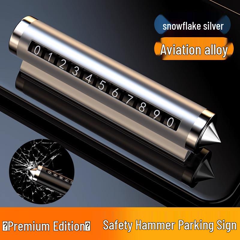 Автомобильный молоток безопасности с табличкой для номера телефона для временной парковки