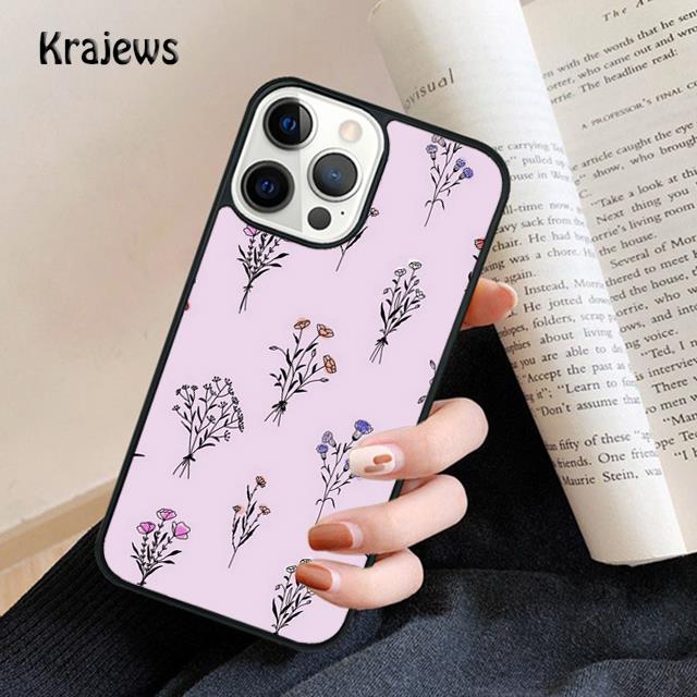 Минималистичный цветочный чехол для телефона iPhone 17 Air 16 15 14 Max Plus 11 12 13 Pro Max Чехол для телефона coque Fundas