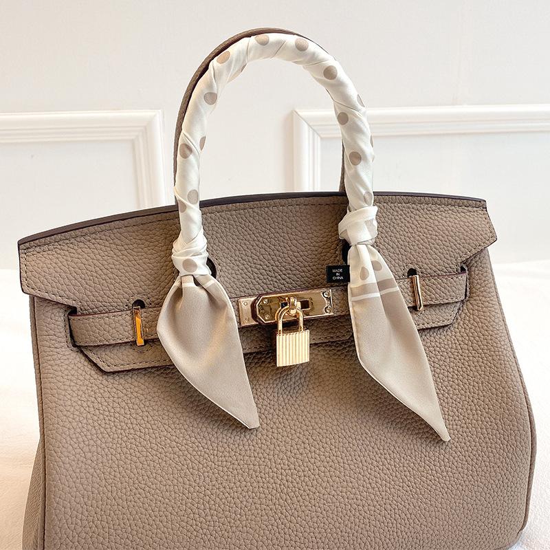 Korean Version of Sweet Polka Dot Fashionable Small Scarf for Women with Long Thin Narrow Streamers Long Silk Scarf Headband Tie Bag