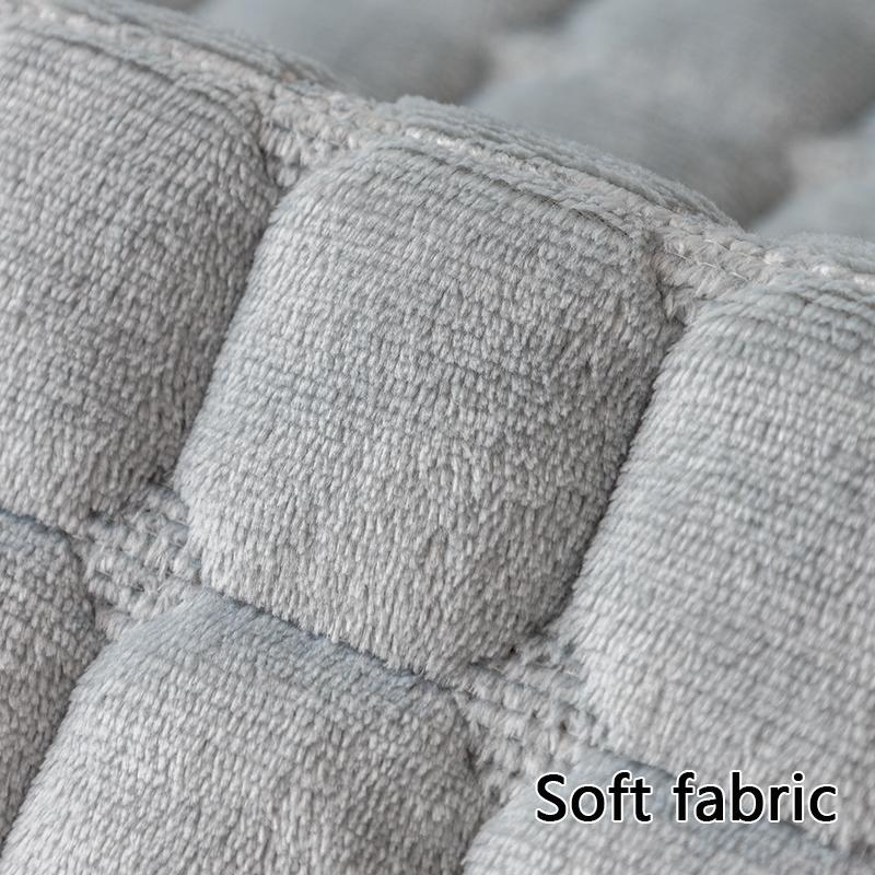 Solid Color Plush Sofa Cushion for Autumn and Winter Warmth, Thickened Anti Slip Pet Friendly Sofa Protective Cover