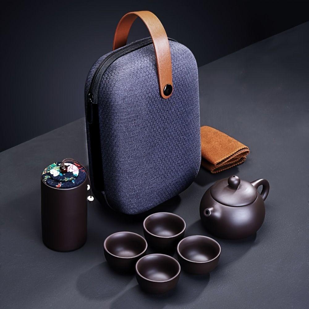 Portable Travel Tea Set Teaware Kung Fu Tea Cups Gift Teapot Teacup Kit  For Outdoor Camping