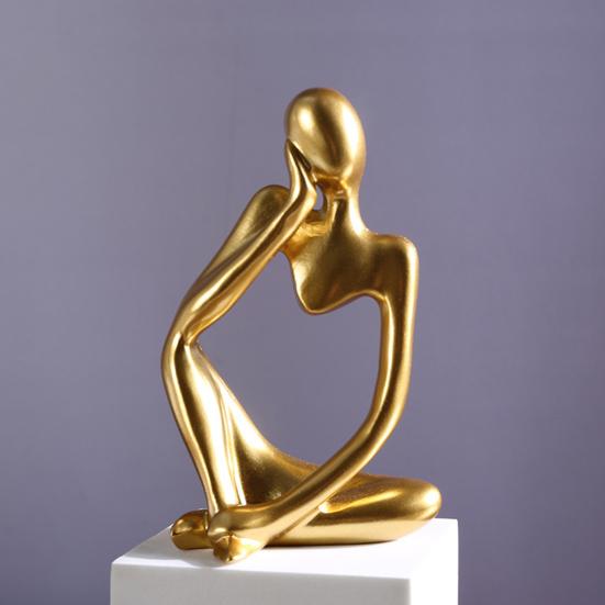 3 шт. абстрактная фигурка мыслителя, мини-статуэтка сидящего мыслителя из смолы, скульптура для гостиной, домашнего офиса, книжной полки, украшения для рабочего стола