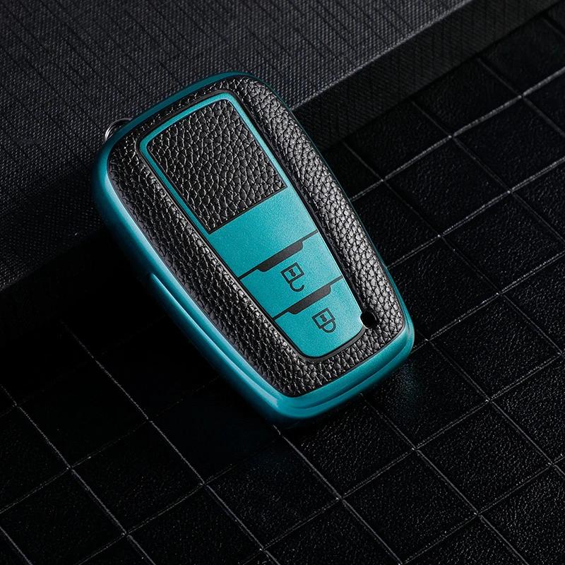 Car Key Case Cover for Toyota Camry Prado 2017 2018 CHR Prius Car Cross Smart Remote Fob Key Shell Accessories New TPU Leather