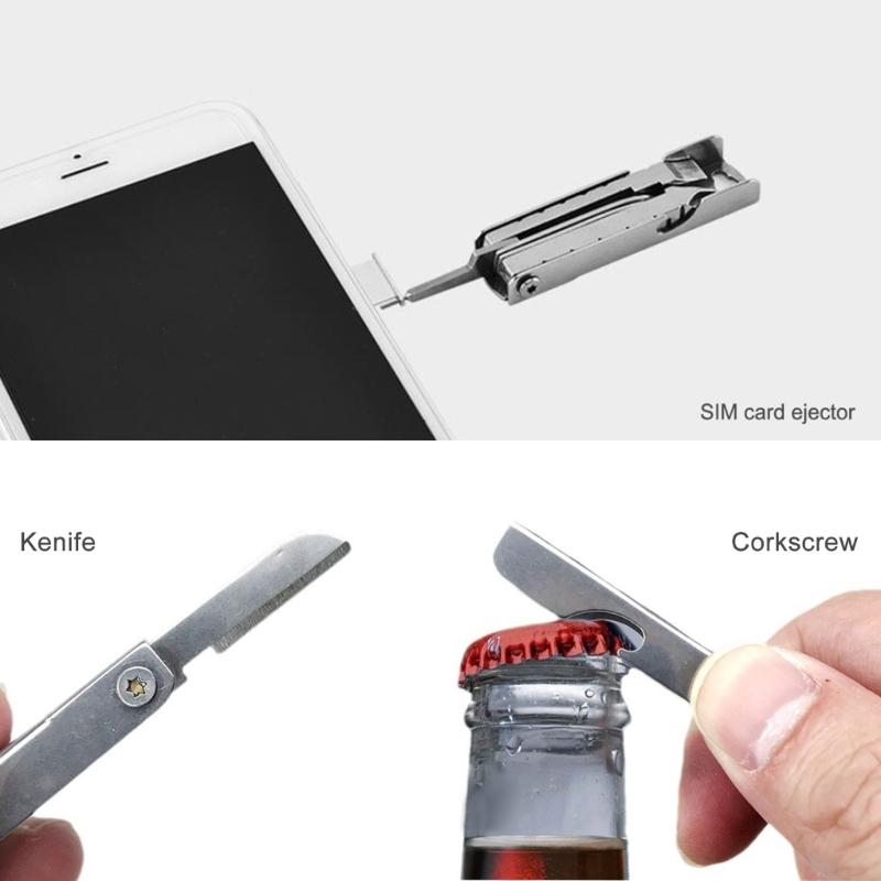 Брелок-мультитул 11 в 1, отверточная насадка, складной мультиинструмент, открывалка для бутылок, портативный карманный инструмент для активного отдыха, кемпинга