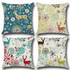 European and American Christmas Pattern Elk Pattern Linen Cotton Linen Pillow Supply Sofa Cushion
