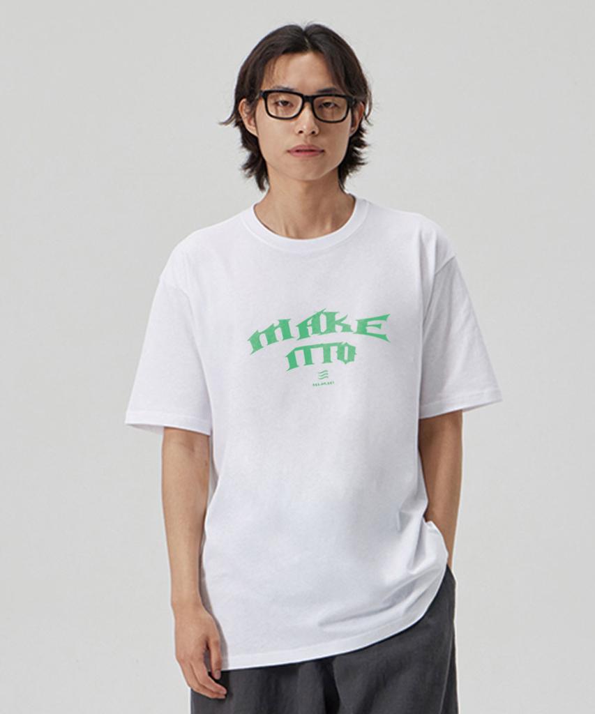 MAKEITTO [Black Letter]Crew Neck Tee_White
