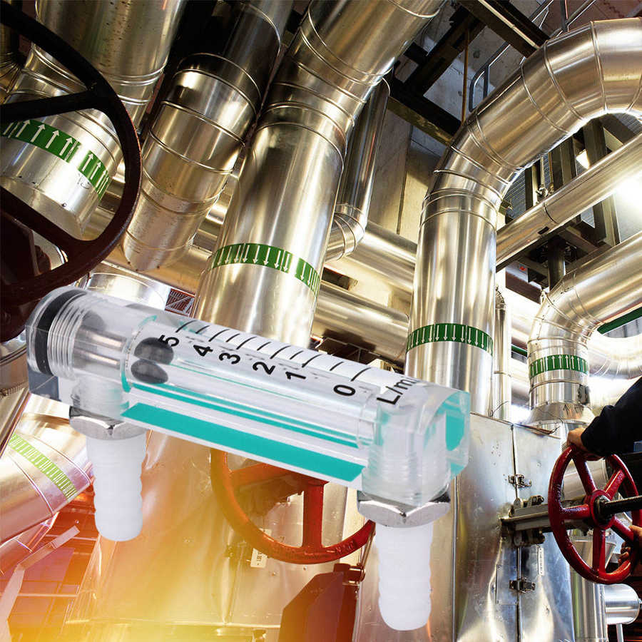 LZQ-1 Air Flow Rate Gauge 1~5LPM Air Measuring Flowmeter Gas Flow Meter Recorder With Black Float + Acrylic Transparent Panel