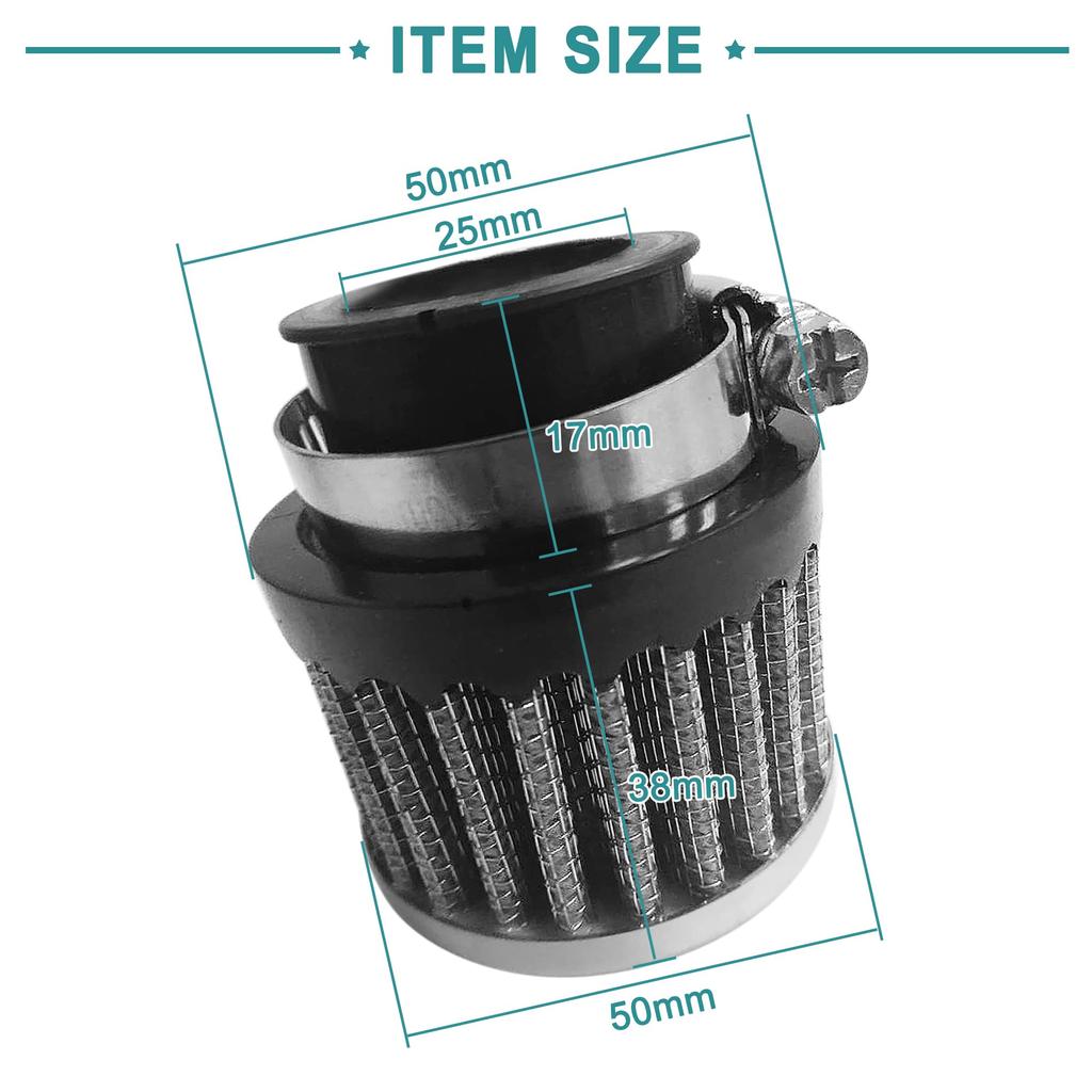ACROPIX автомобильный воздушный фильтр коническая сетка 18 мм-25 мм хомут для шланга серебристый тон 1 шт.