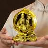 Brass Longevity Deity Figurine Shou Xing Health Symbol Statue for Home Office Desk Shelf Decor