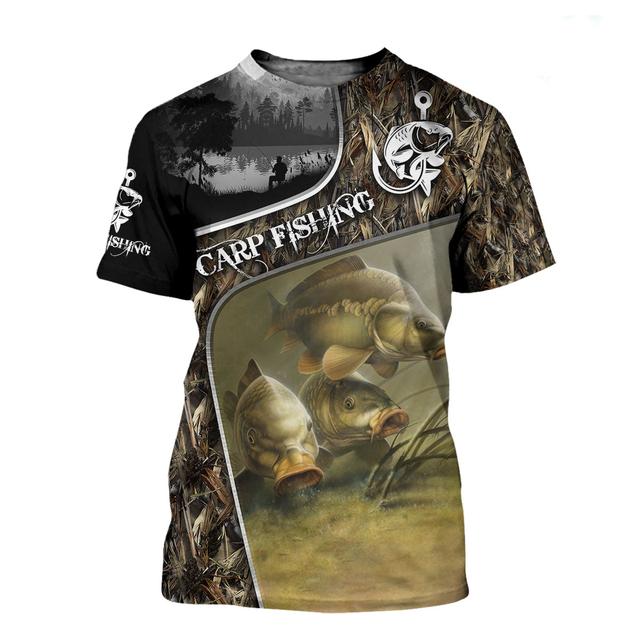 2023 Fishing Harajuku Summer 3D Printing Round Neck Shirt Street T-Shirt Hipster Beautiful Pike Fishing Art Short Sleeve T Shirt