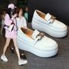 Muffin Casual Shoes Women's Spring 2025 New Fashion Platform Shoes Trend Round Head Solid Color Single Shoes Lazy Feet