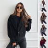 Women Fall Winter Coat Short Type Turn-down Collar Solid Color Loose Button Closure Cardigan OL Commuting Jacket Lady Daily Outwear