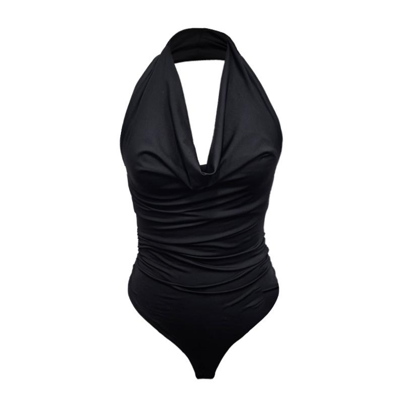 Summer Sexy Slim-Fit Draped Halter Backless Women's Jumpsuit