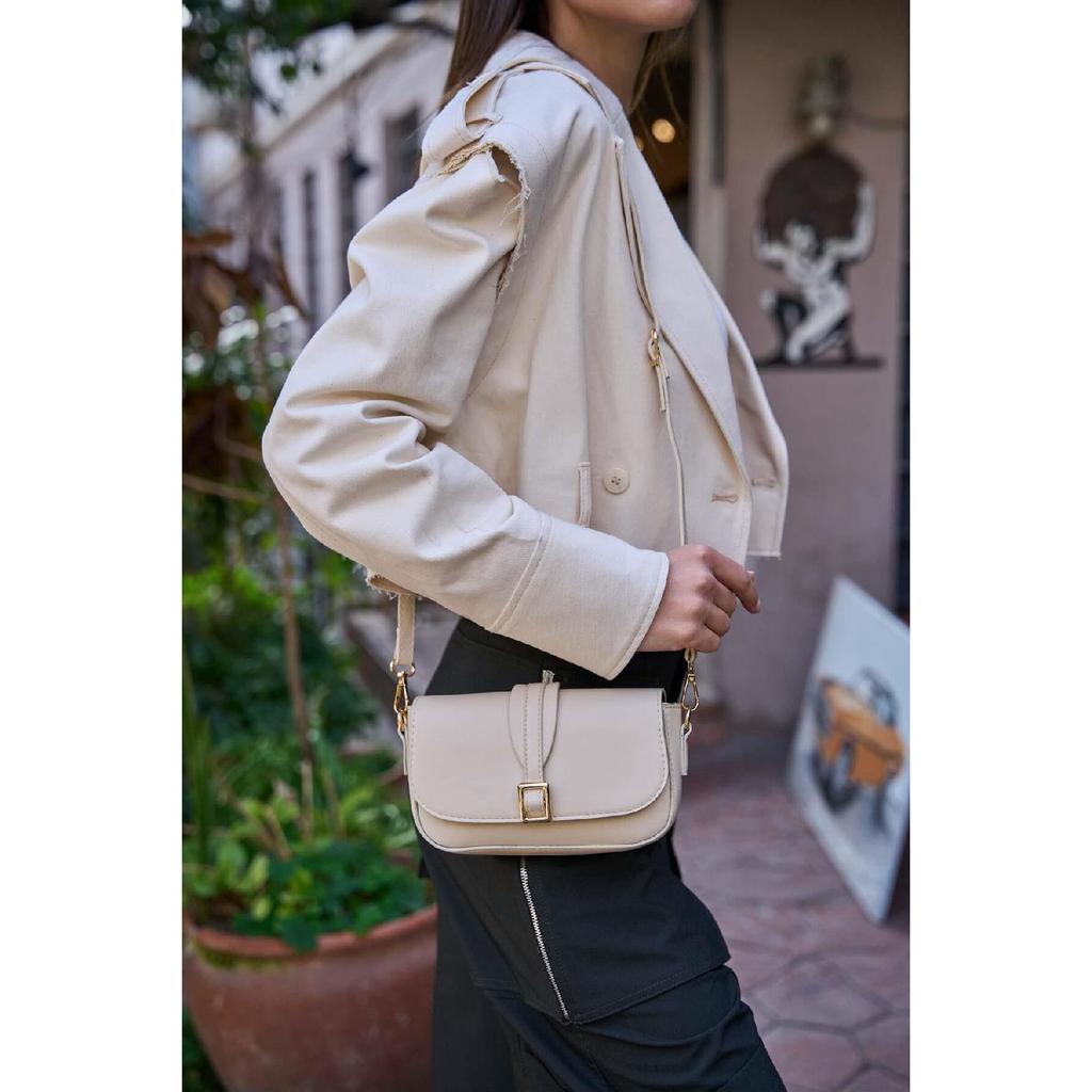 Black Women's Buckle Crossbody Bag