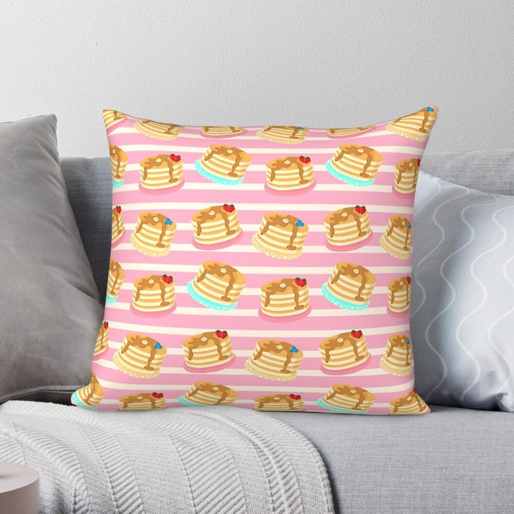 Syrup Dreams On Pancakes Square Pillowcase Polyester Linen Velvet Printed Zip Decorative Pillow Case Home Cushion Case
