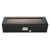 6 Grids Carbon Fiber PU Leather Watch Holder Wristwatch Display Case Storage Box Organizer