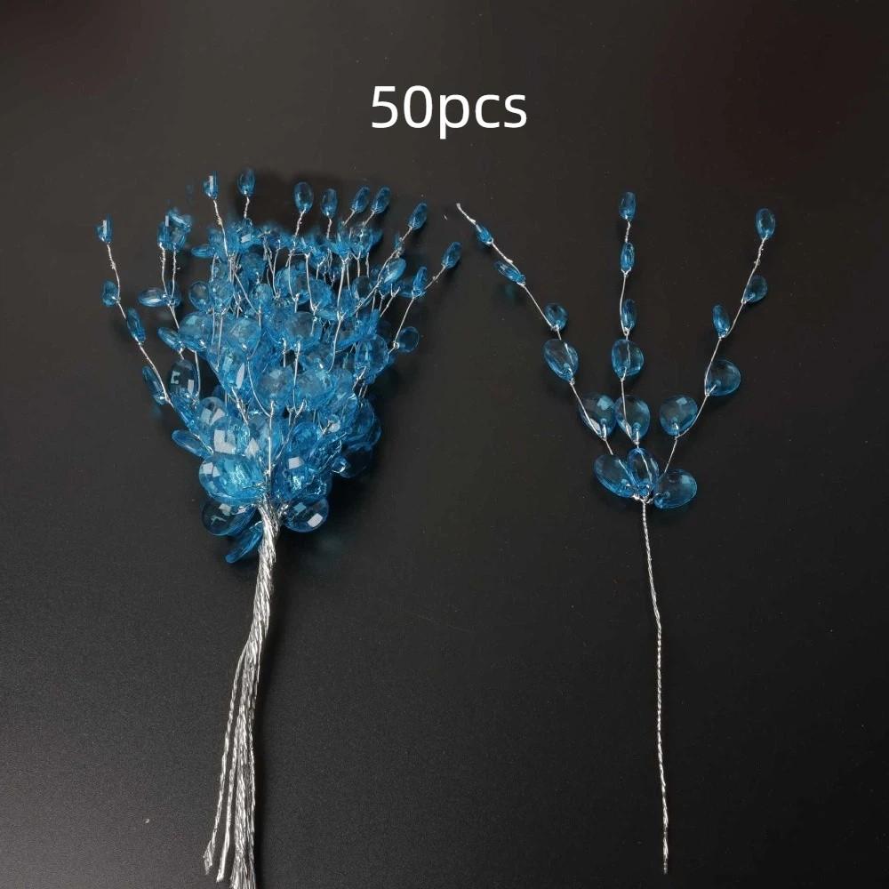 50 шт. Свадебная тиара, хрустальные бутоны, ветви, свадебная вечеринка, хрустальный цветок, искусственный букет, белый