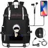 Рюкзаки Jujutsu Kaisen Аниме Mochila Ученик Подросток Школьная сумка Унисекс Тренд USB-зарядка Ноутбук Путешествие Rucksack Подарок для мальчиков