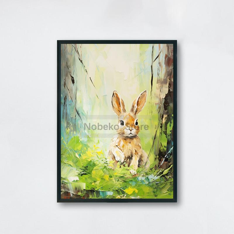 Милые детские плакаты с животными Милые принты с дикой природой Картина маслом на холсте Лесные настенные художественные картины Украшения для детской комнаты